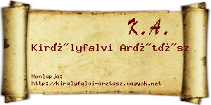 Királyfalvi Arétász névjegykártya